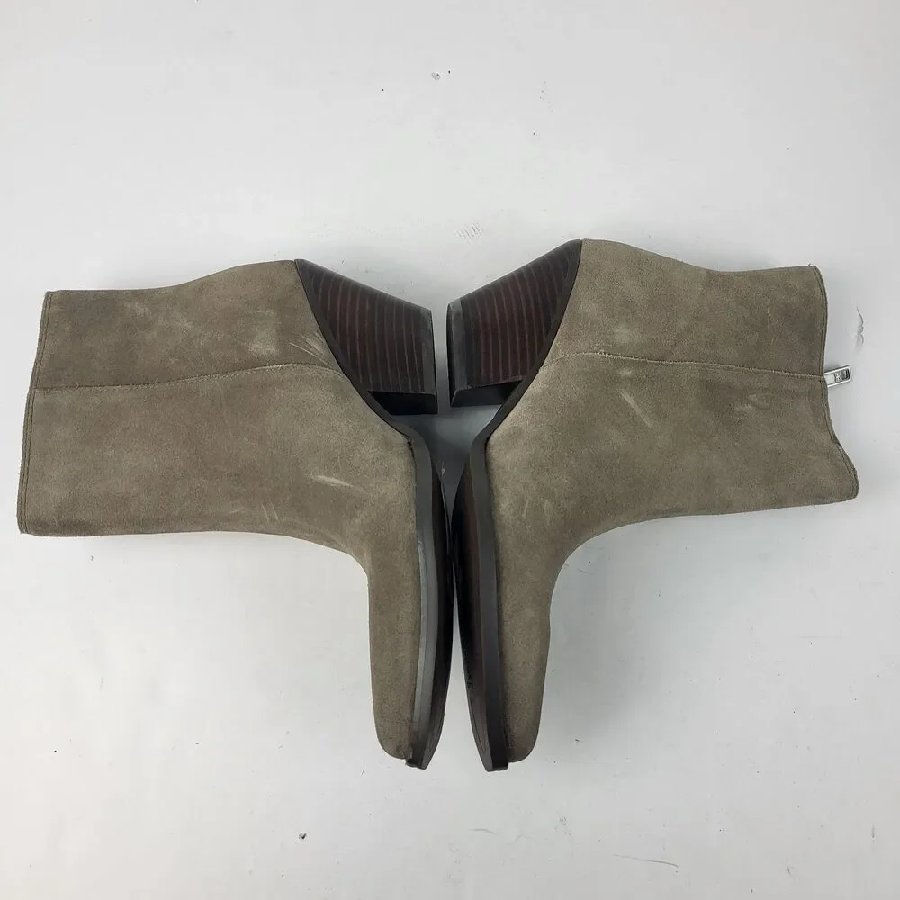 Sam Edelman Jane Desert Olive Suede Ankle Booties Size 6.5M